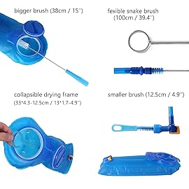 Unigear Hydration Bladder, 1.5L/2L/2.5L/3L Water Bladde Non-BPA and odorless for Backpacking, Biking, Hiking and Camping (Blue with Cleaning kit, 2L)