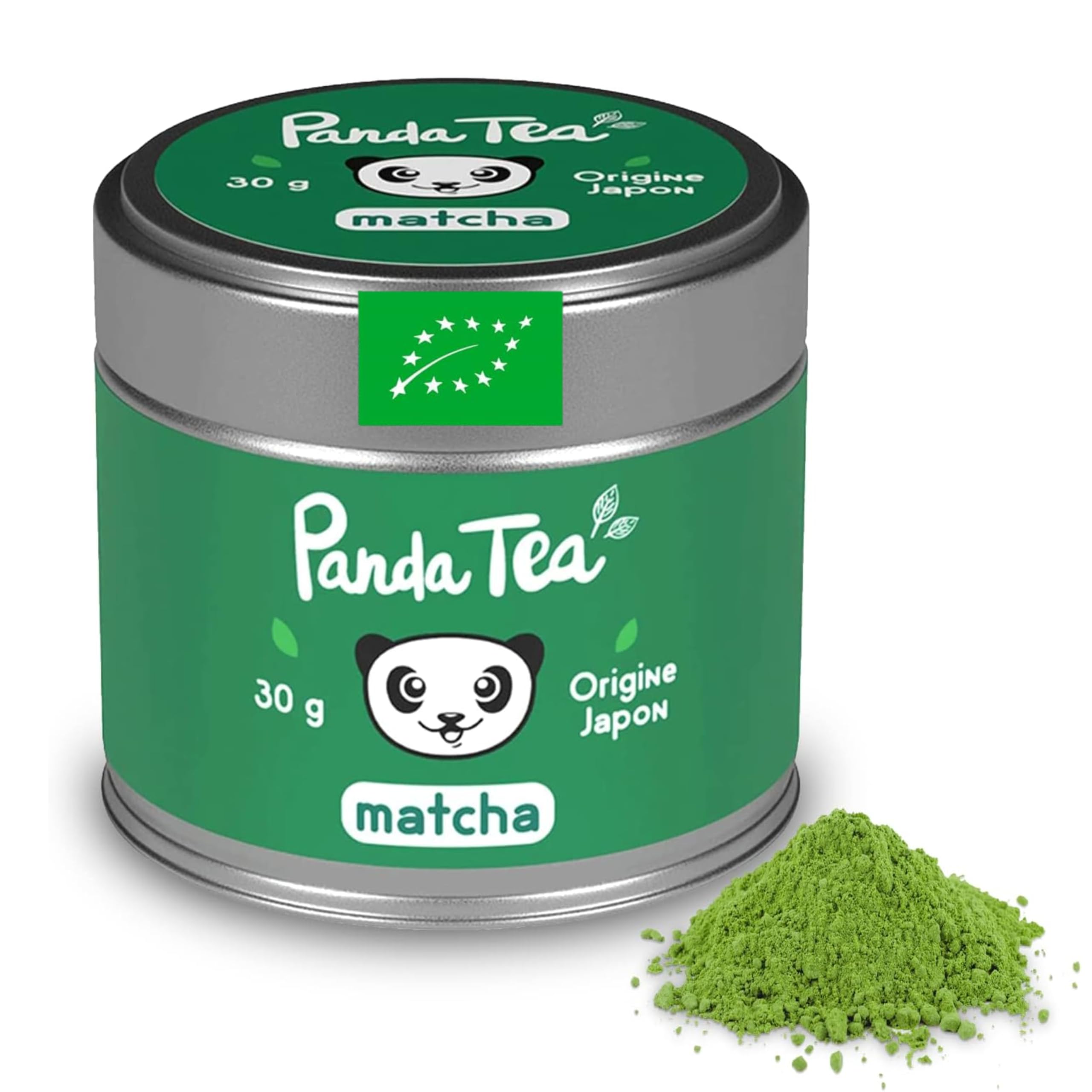 Panda Tea Thé Matcha Cérémonie Bio D'Origine Japonaise | Poudre de Thé Vert 30g | Idéale Pour La Cérémonie Du Thé