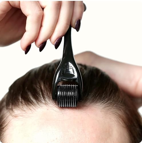 Miniatura 3 de ROSELYNBOUTIQUE Rodillo Derma para barba, cabello, piel facial, cara, 540 microagujas de titanio - Instrumento de belleza para uso en casa - Regalo
