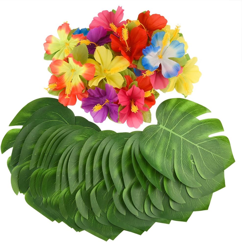 KUUQA 60 Pcs Tropical Party Decoration Supplies