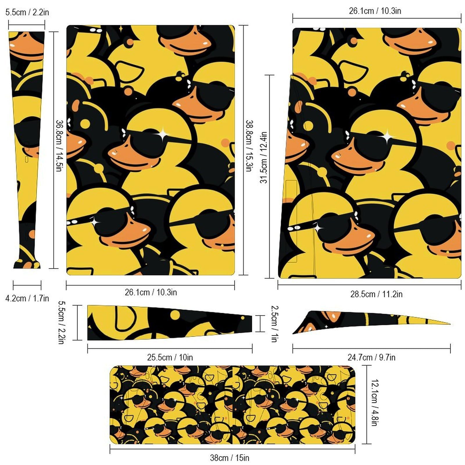 Gafas de sol de pato de goma PS5 Skin consola y accesorios de controlador, fundas de vinilo de anime, juego completo para Playstation 5 Disc Edition