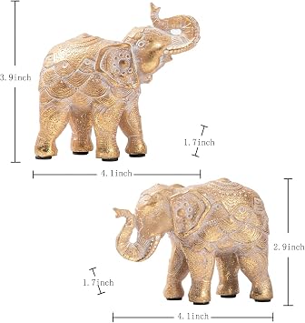Smadeer Set 2 Elephant Figurines and African Statue Bundle