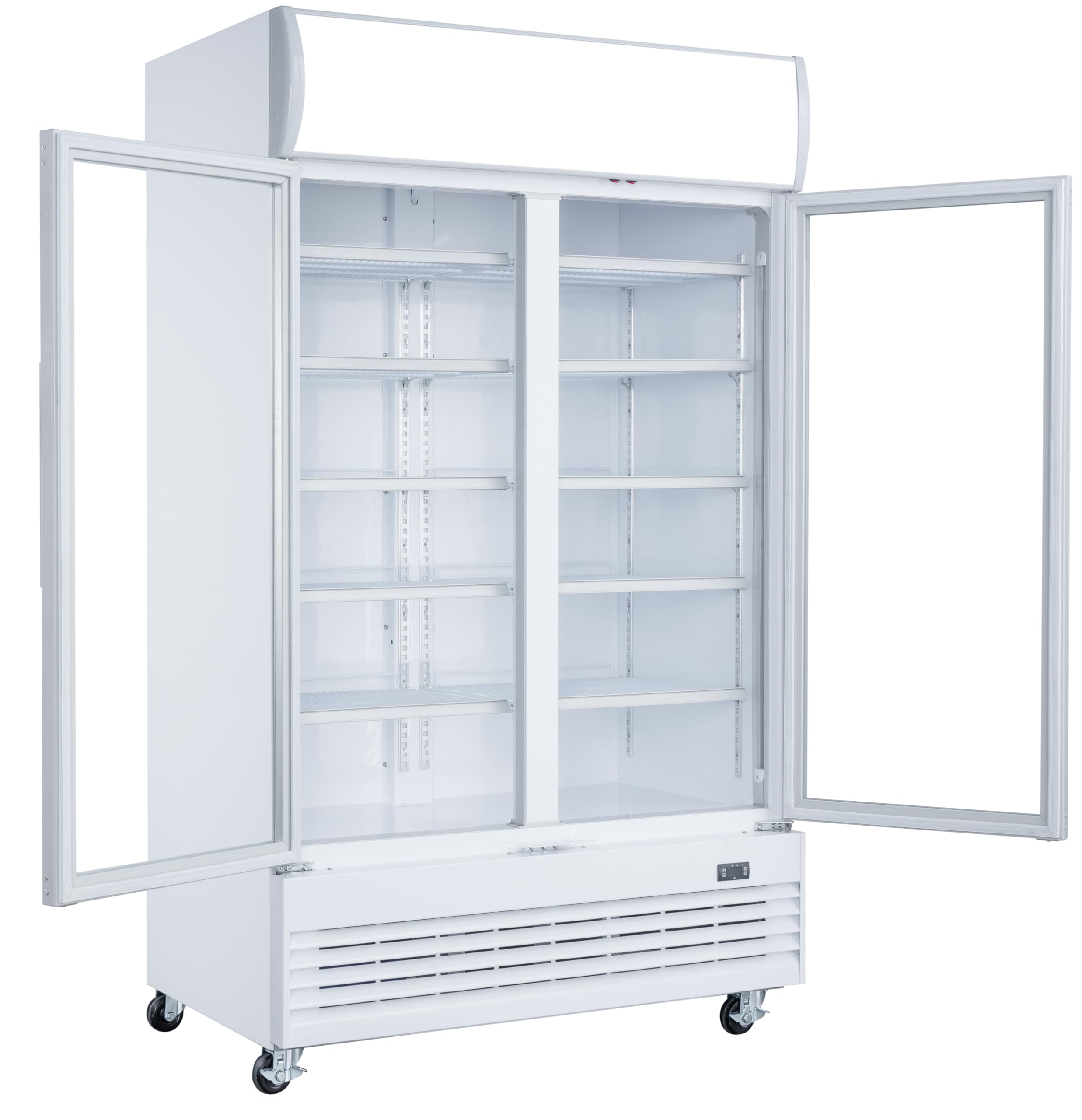 METRO Professional Doppel Getränkekühlschrank GSC2100, Stahl/Glas, 120x72.5x206.6 cm, 930 L, weiß