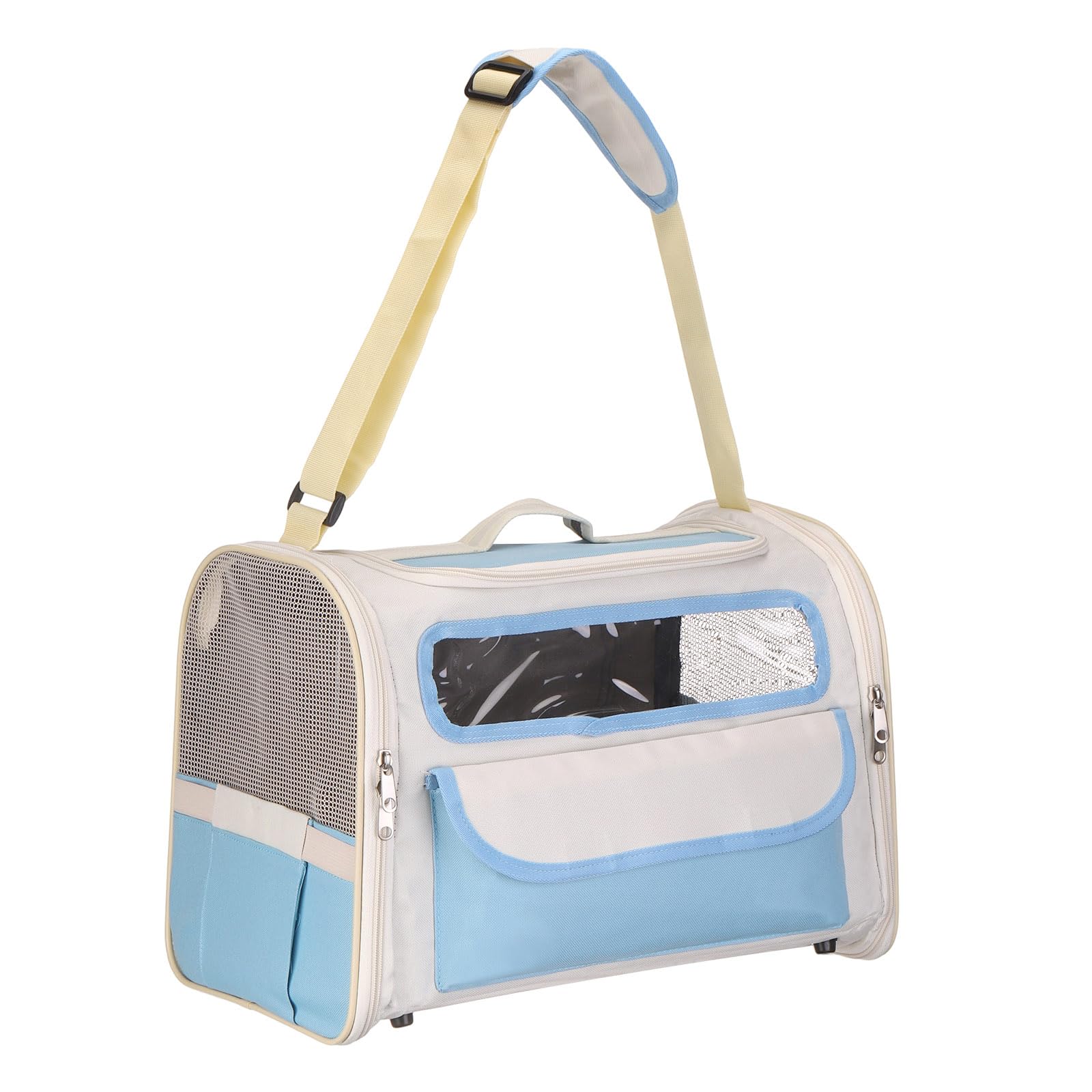 Sac de transport pour animal domestique bleu avec bandoulière réglable sourcing map