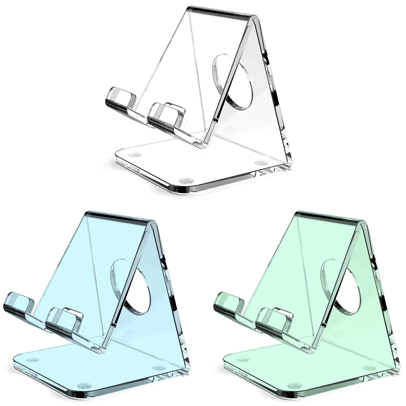 TOPGO Clear & Blue & Green Acrylic Cell Phone Stand