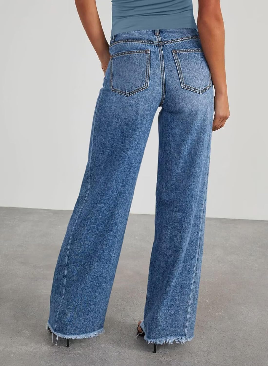 BLENCOT Maternity Jeans for Women Straight Leg Stretchy Denim Ripped Pregnancy Boyfriend Jean - Image 2