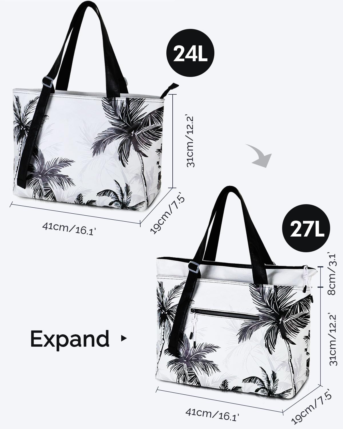 HOMESPON Large Waterproof Beach Bag for Women Pool Bags with Wet Compartment Lightweight Tote for Work Travel Weekends - Image 4