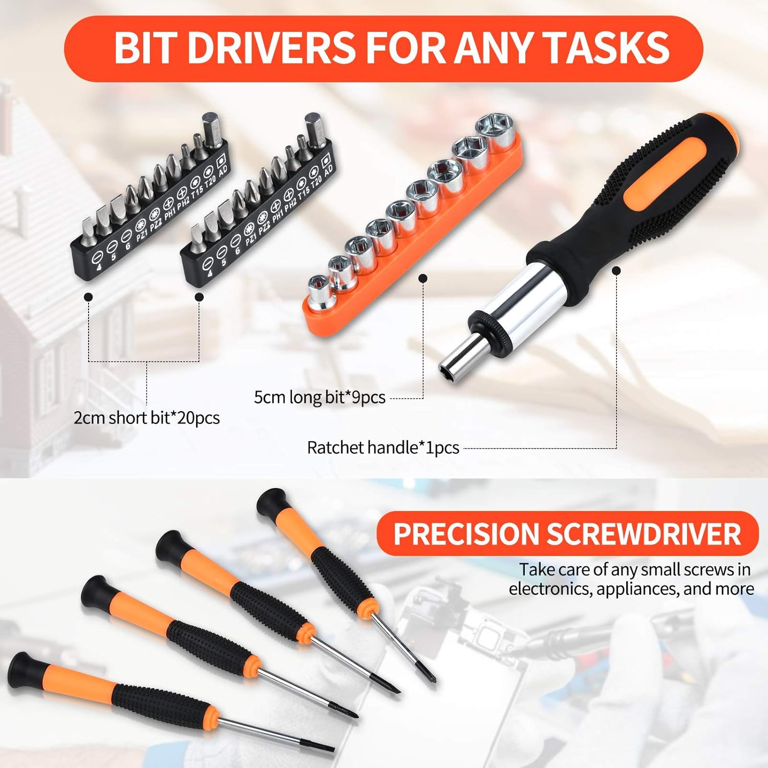 Limited Discount WAKYME 197 Piece Household Hand Tool Kit, Wrench Plastic Toolbox with General Household Hand Tool Set, Repair Tool Combination, Home/Auto Repair Tool Set