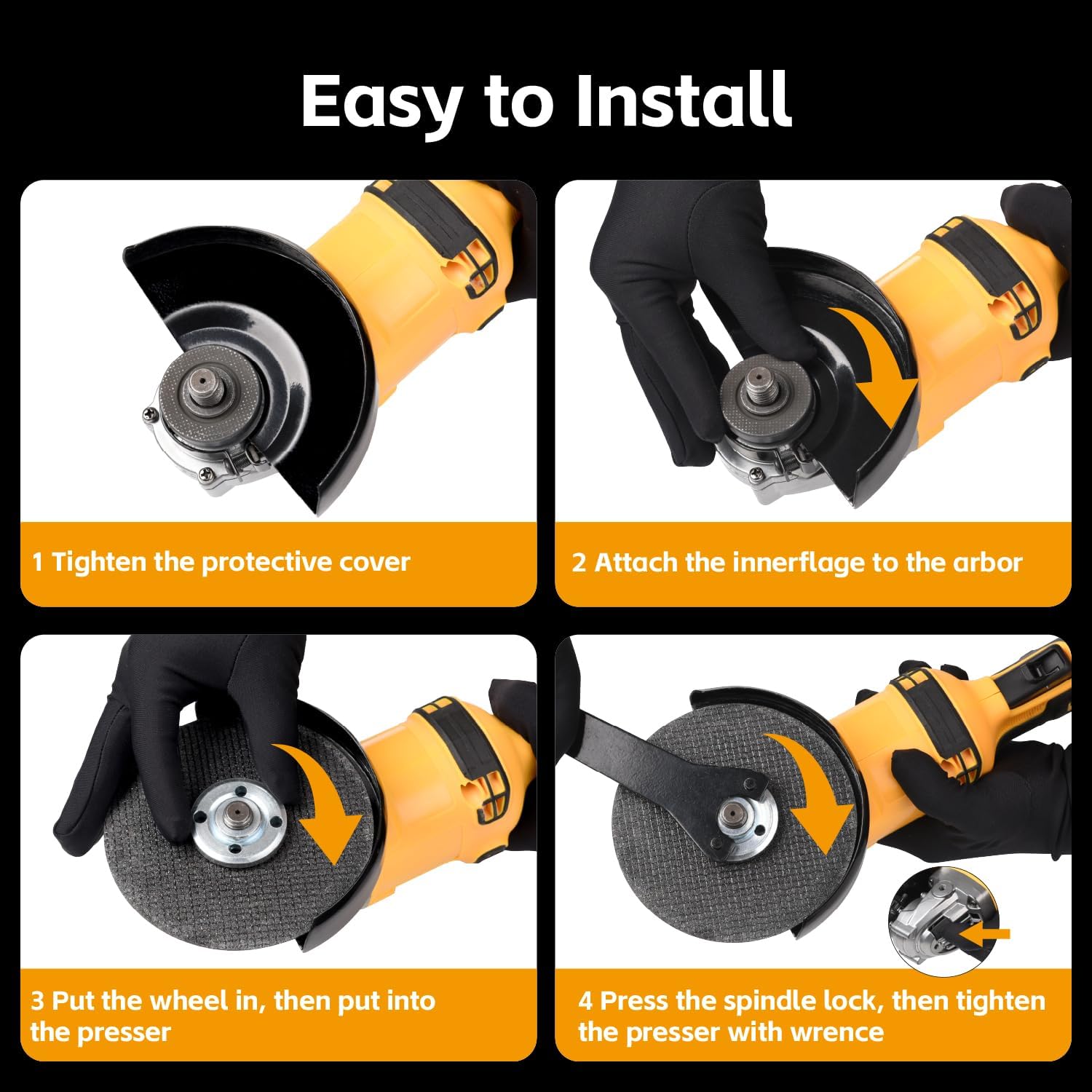 Cordless Angle Grinder Compatible with Dewalt 20V Max Battery(NO Battery) (NO Wheels) Brushless 4-1/2" Angle Grinder for Cutting, Griding, Polishing(10000RPM)