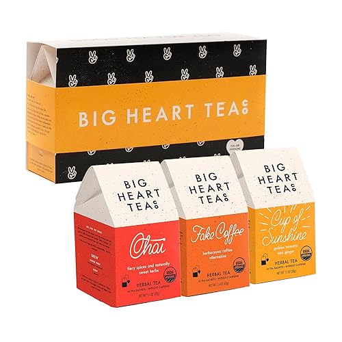 Miniatura 1 de Big Heart Tea Co. Juego de regalo de bolsas de té picante, orgánico certificado, té de hierbas ayurvédicas, pequeñas hierbas molidas, especias en