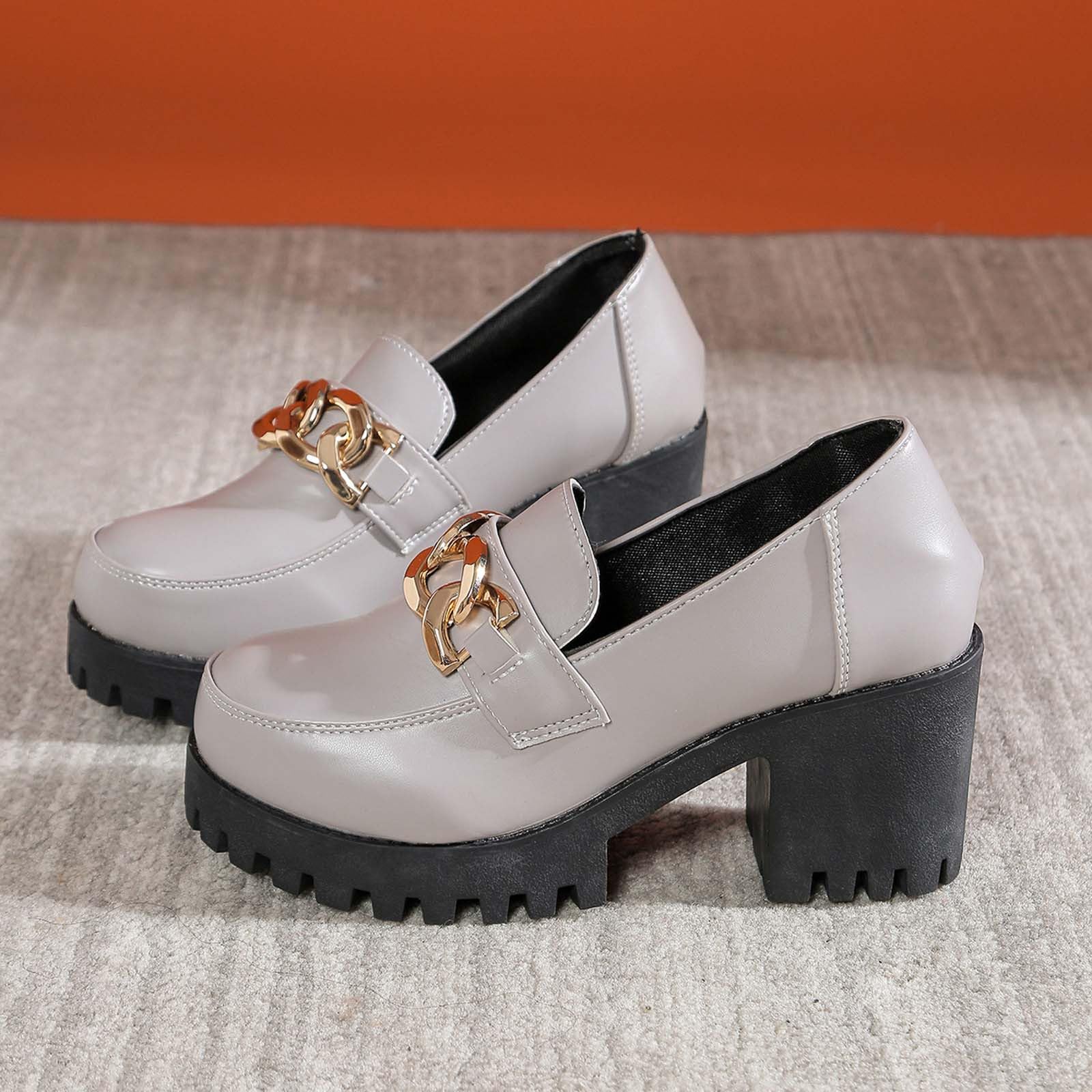 Mocassini da donna con plateau, eleganti, comodi, con suola profilata antiscivolo, in pelle PU, scarpe da trekking da donna, per ufficio, campus, scarpe per il tempo libero