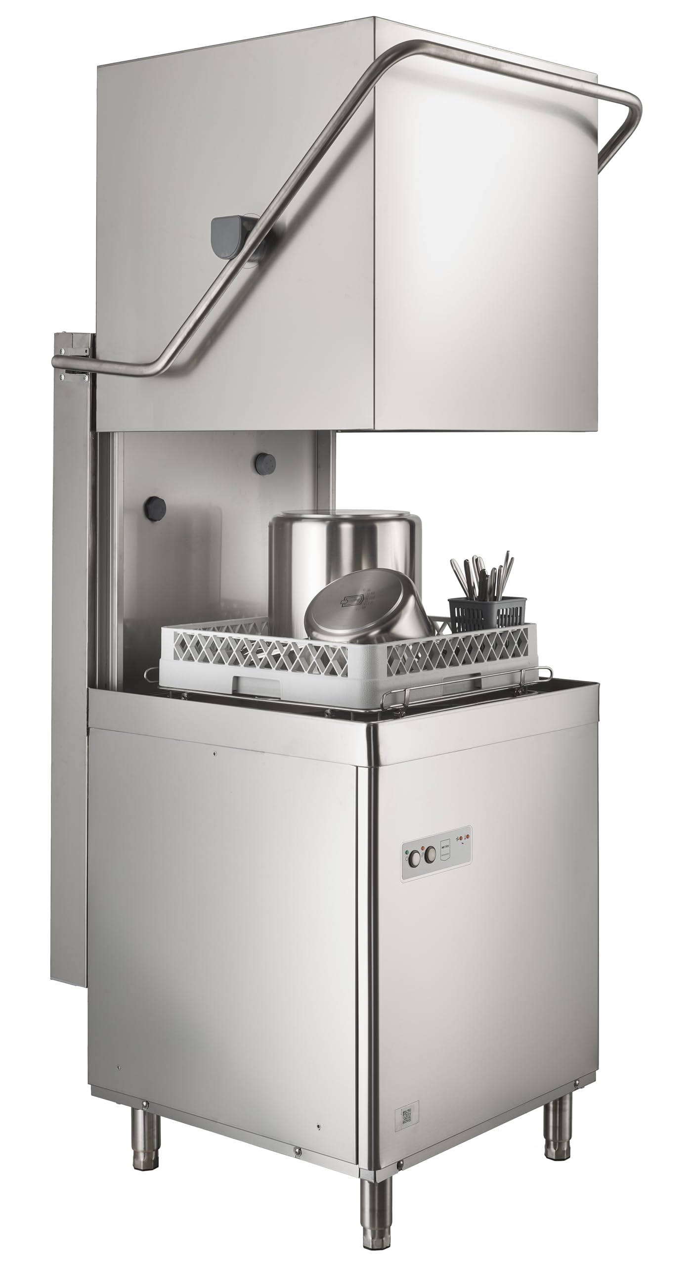 METRO Professional Lavastoviglie a cappotta GHW1000E, acciaio inox, 3 modalità di lavaggio, 400V, 20 L, argento