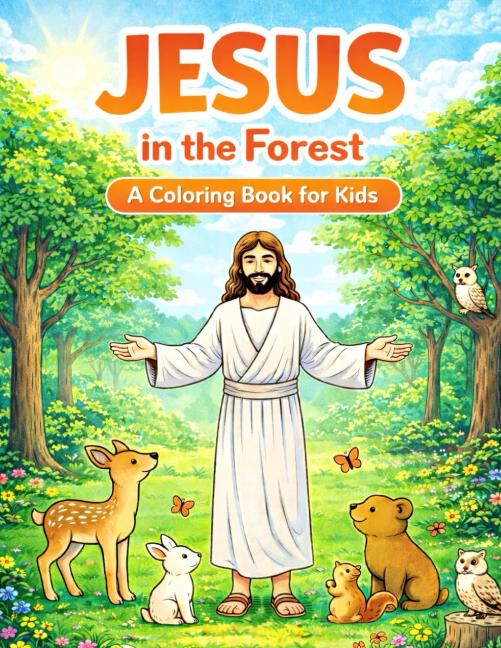 JESUS In the Forest: A Children’s Christian Coloring Book with Jesus and Forest Animals