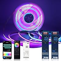 Vista 1 de Tira de luces LED COB de 32.8 pies (32.8 ft), 720 LEDs/m, luces RGB inteligentes que funcionan con Alexa/Google Assistant y Tuya/aplicación Smart
