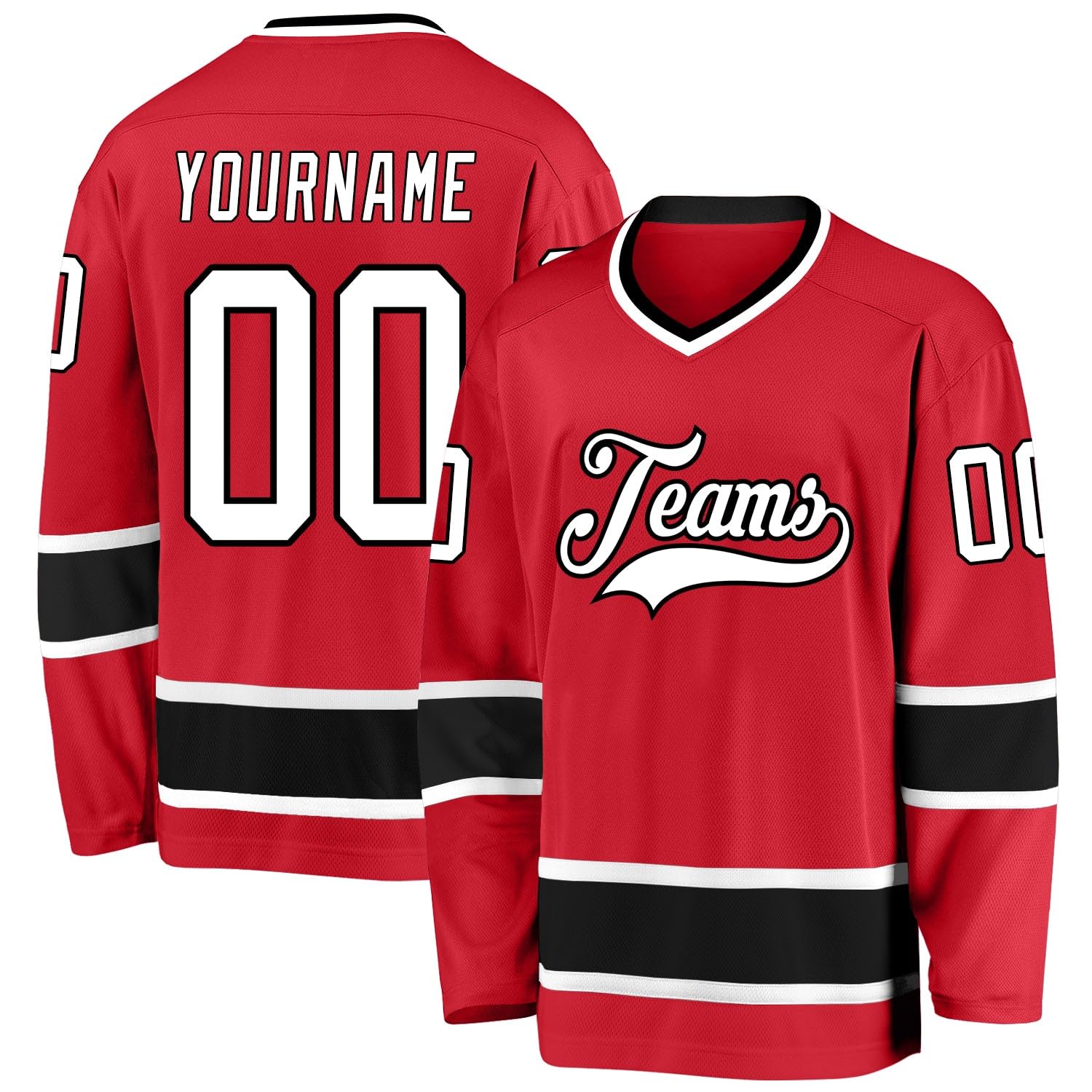 Custom Name Team Name Number White Navy-Gray Hockey Jersey Personalized V-Neck Sports Hockey Jersey for Men Women Youth