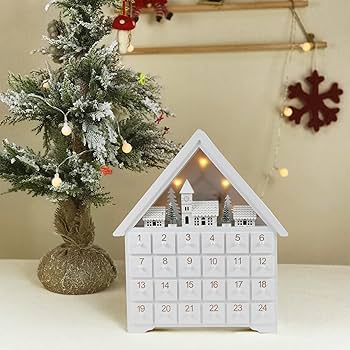 【お値下げ】 アドベントカレンダー 家の形 楽天市場】クリスマス カウントダウン 木製 24個の引き出し 24