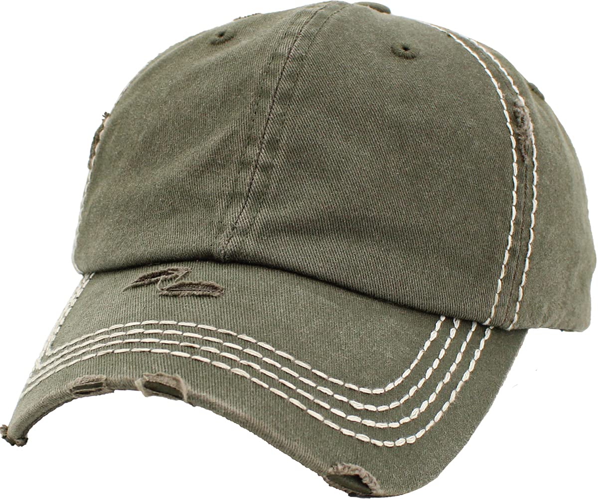 KBETHOS Vintage Washed Distressed Cotton Dad Hat Baseball Cap Adjustable Polo Trucker Unisex Style Headwear