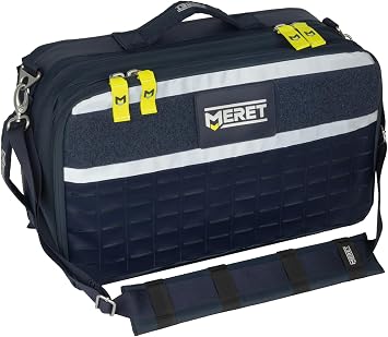 MERET RAPID PRO X Emergency Medical Bag Modular BLS ALS Trauma Pack with MOLLE Panels and Hideaway Backpack Straps Navy Blue