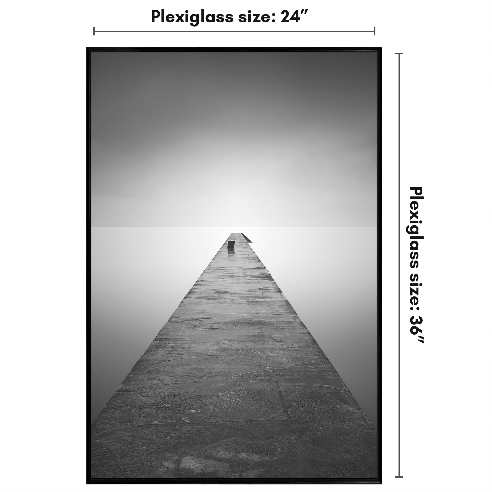 Americanflat 24x36 Poster Frame with Polished Front Cover - Slide-In Photo Frame with Buildable Molding - Fusion Collection - Picture Frames for Wall Display - Black