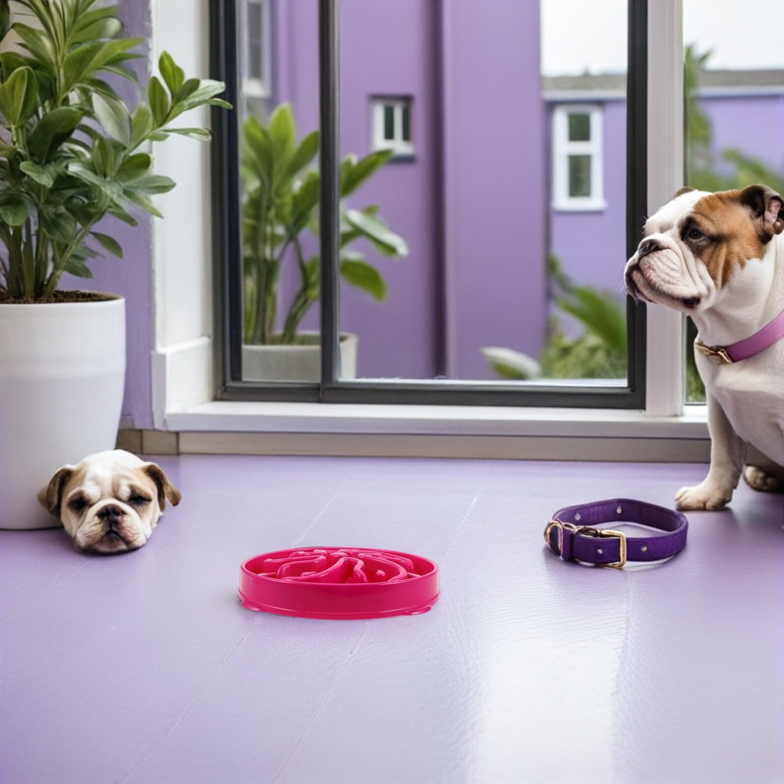 Ciotola Anti-ingozzamento Lenta in Plastica Abs per Cani | Forma a Fiore, Capienza Ampia, per Cuccioli e Cani Adulti, Facile da Pulire e Adatta a Pasti Umidi