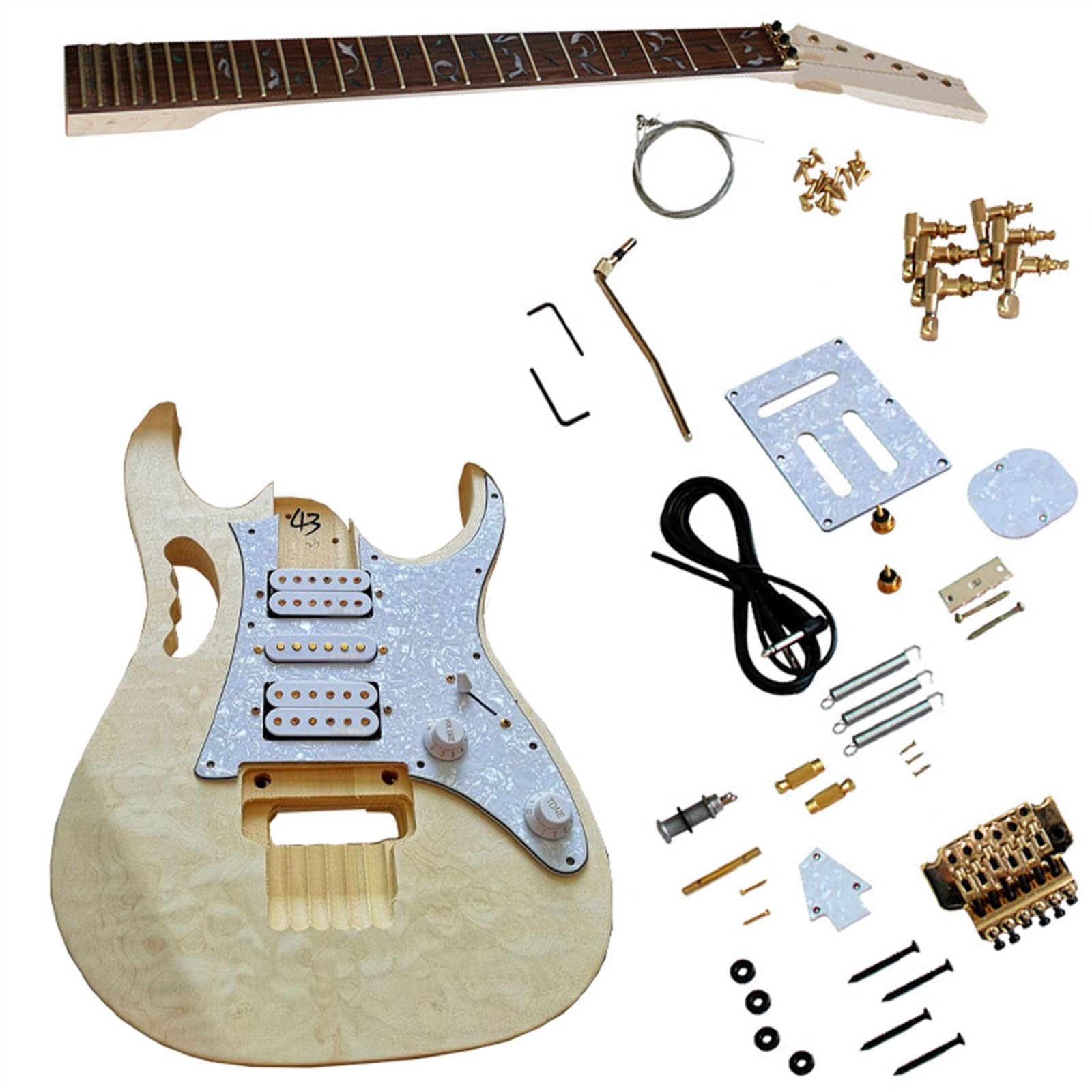 Profesjonalny zestaw do gitary elektrycznej Niedokończony Korpus Gitary Podstrunnica Palisander Klonowy Gryf Kompletny Zestaw Akcesoriów Do Gitary Elektrycznej DIY Zestaw gitarowy DIY