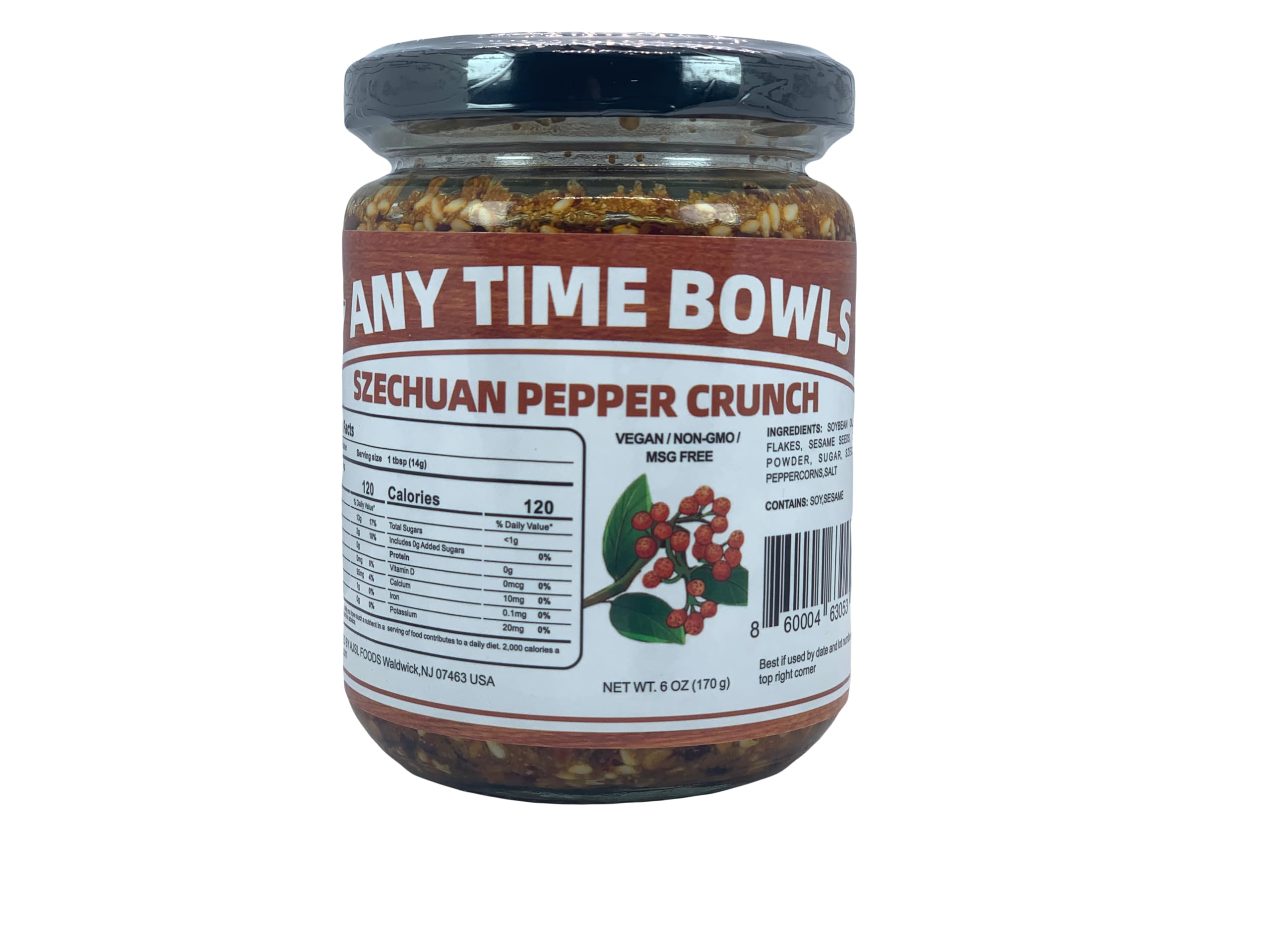 Szechuan Pepper Crunch, Chili Oil with Spicy Chili Crisp, 6 Ounces