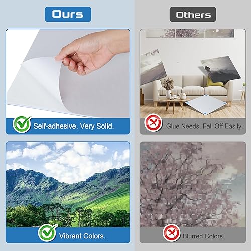 Miniatura 7 de Paquete de 6 paneles acústicos artísticos de espuma de pared insonorizados, paneles absorbentes de sonido de 72 x 48 pulgadas, bloqueador de sonido