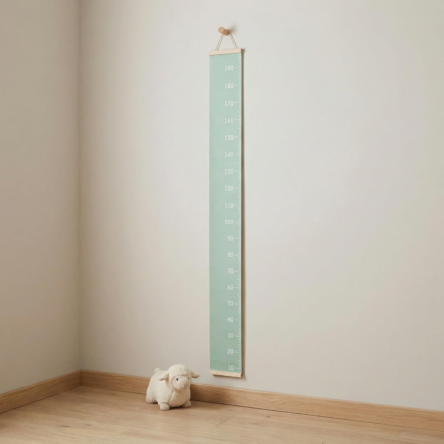 Toyvian 2pcs Wooden Height Ruler with Precise Markings and Easy Maintenance, Creative Hanging Measurement Chart for Growth in ’s Space and Homes, Green Artistic Wall Height Chart