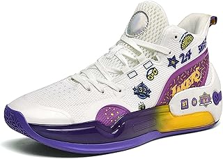 BTNCL Tênis de basquete masculino de cano alto, tênis de treinamento antiderrapante piso interno de borracha para atividades ao ar livre botas de streetball (Color : Pueple, Size : 9 Women/7 Men)