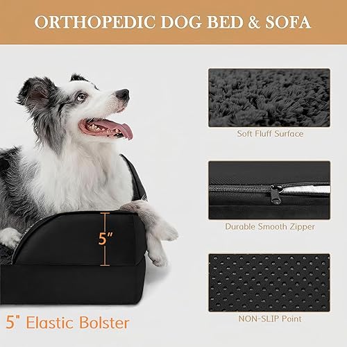 Miniatura 54 de Comfort Expression - Cama ortopédica para perros extragrandes, 53 x 42 pulgadas, cama impermeable y de apoyo de espuma con cojines removibles, con