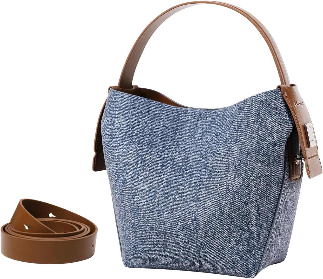 LA FESTIN Leather Bucket Bags for Women - Adjustable Long Strap Designer Crossbody Handbags, Shoulder Purse for Everyday Use