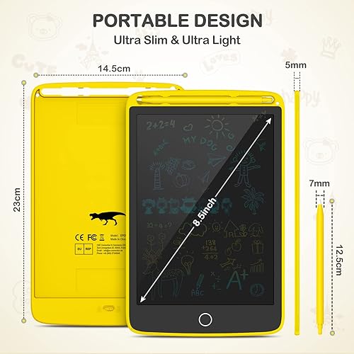 Miniatura 4 de Paquete de 2 tabletas de escritura LCD, tablero de dibujo de pantalla colorida de 8.5 pulgadas para niños, juguetes de aprendizaje, regalos de
