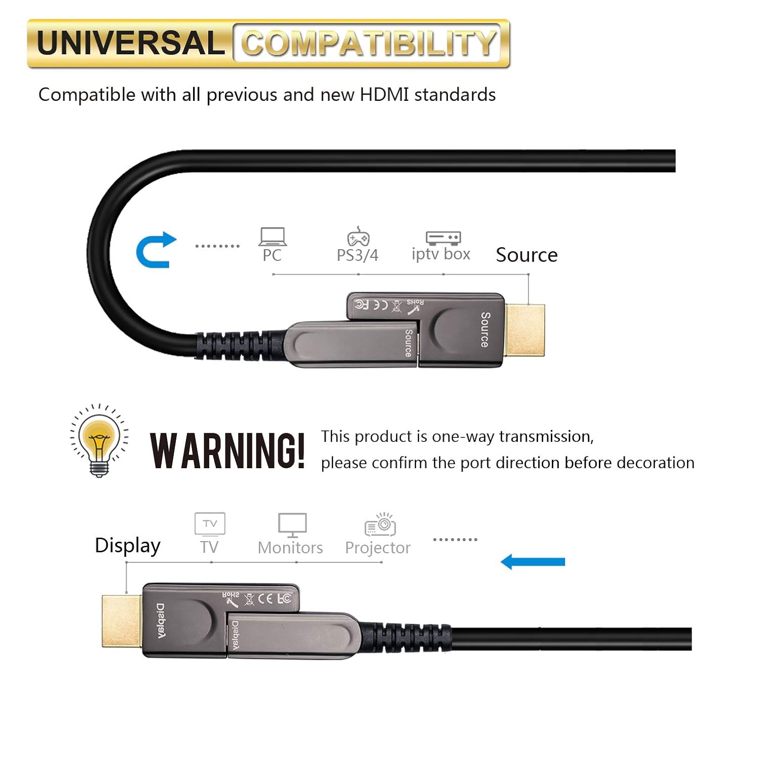 Review Product JYFT Fiber HDMI Cable 33ft of 4K HDR 60HZ, Home Theater Cable with 2.0b ARC, Extra Long and Slim Flexible Active Optical Cable with Ethernet 18Gbps, Audio Return, Video 4K 2016P HD, 1080P 3D, Blue-ray Tech Deals ๐ฅ JYFT Fiber HDMI Cable 33ft of 4K HDR 60HZ, Home Theater Cable with 2.0b ARC, Extra Long and Slim Flexible Active Optical Cable with Ethernet 18Gbps, Audio Return, Video 4K 2016P HD, 1080P 3D, Blue-ray