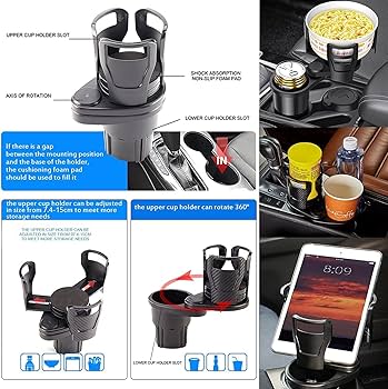 Garlo Car Cup Holder Garlo Multifunctional Car Cup Holder Garlo All Purpose Cup Holder Dual Cup Holder Expander Solar Grass Cup Holder Expander for Car (Matt Black), Cup Holders - Amazon Canada