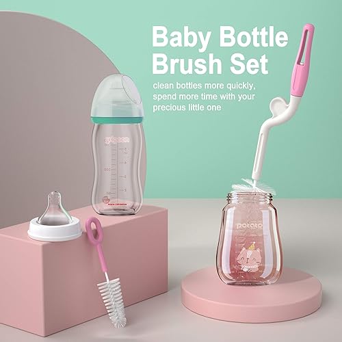 Miniatura 5 de 13 cepillos multiusos para botellas de grado alimenticio para limpieza, incluye cepillo para pajilla, cepillo para botellas, plumero ciego,