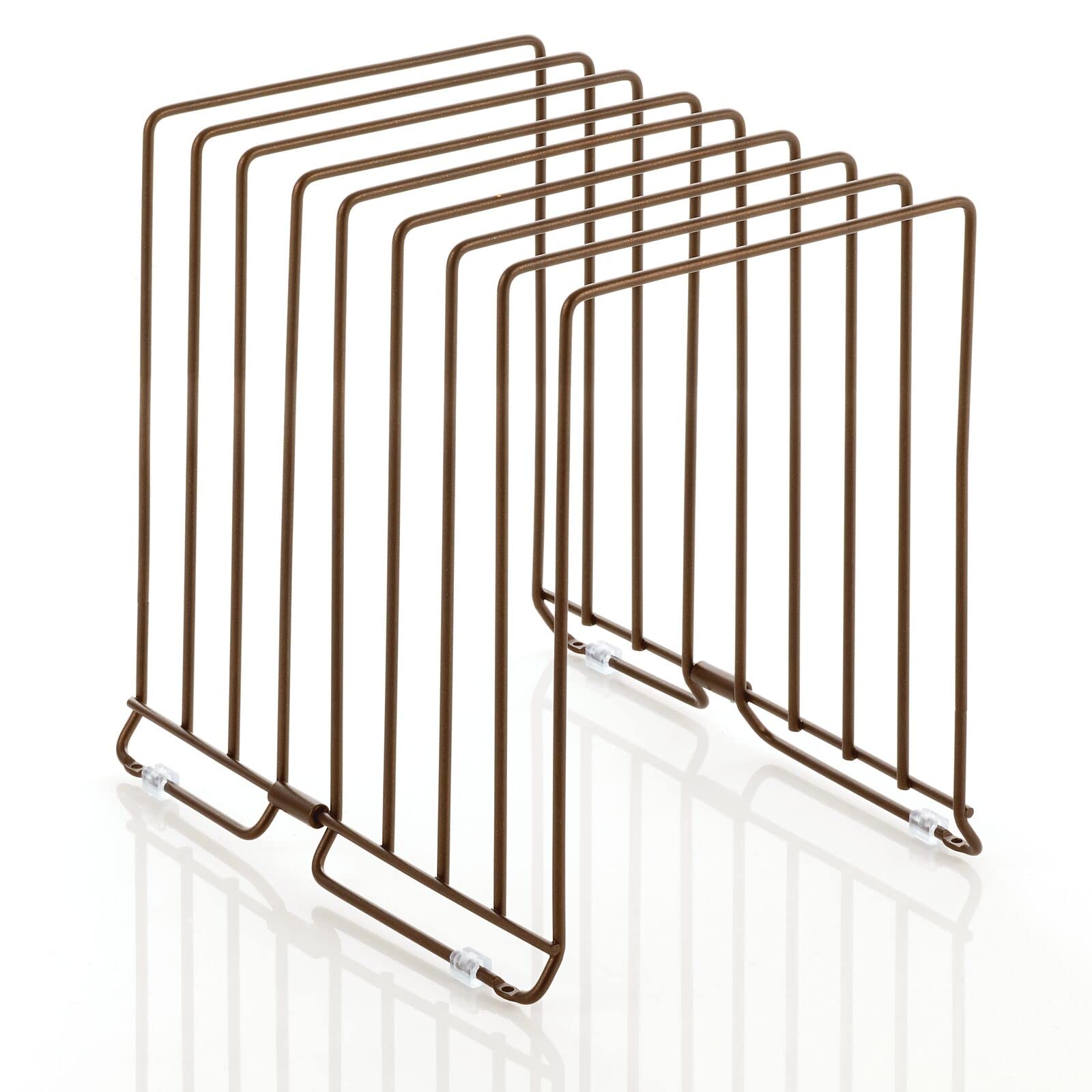 mDesign Pratico scolapiatti Cucina – Gocciolatoio Piatti con 8 Scomparti in Metallo – Organizer Cucina Ideale per l'asciugatura di Piatti e pentole – Bronzo