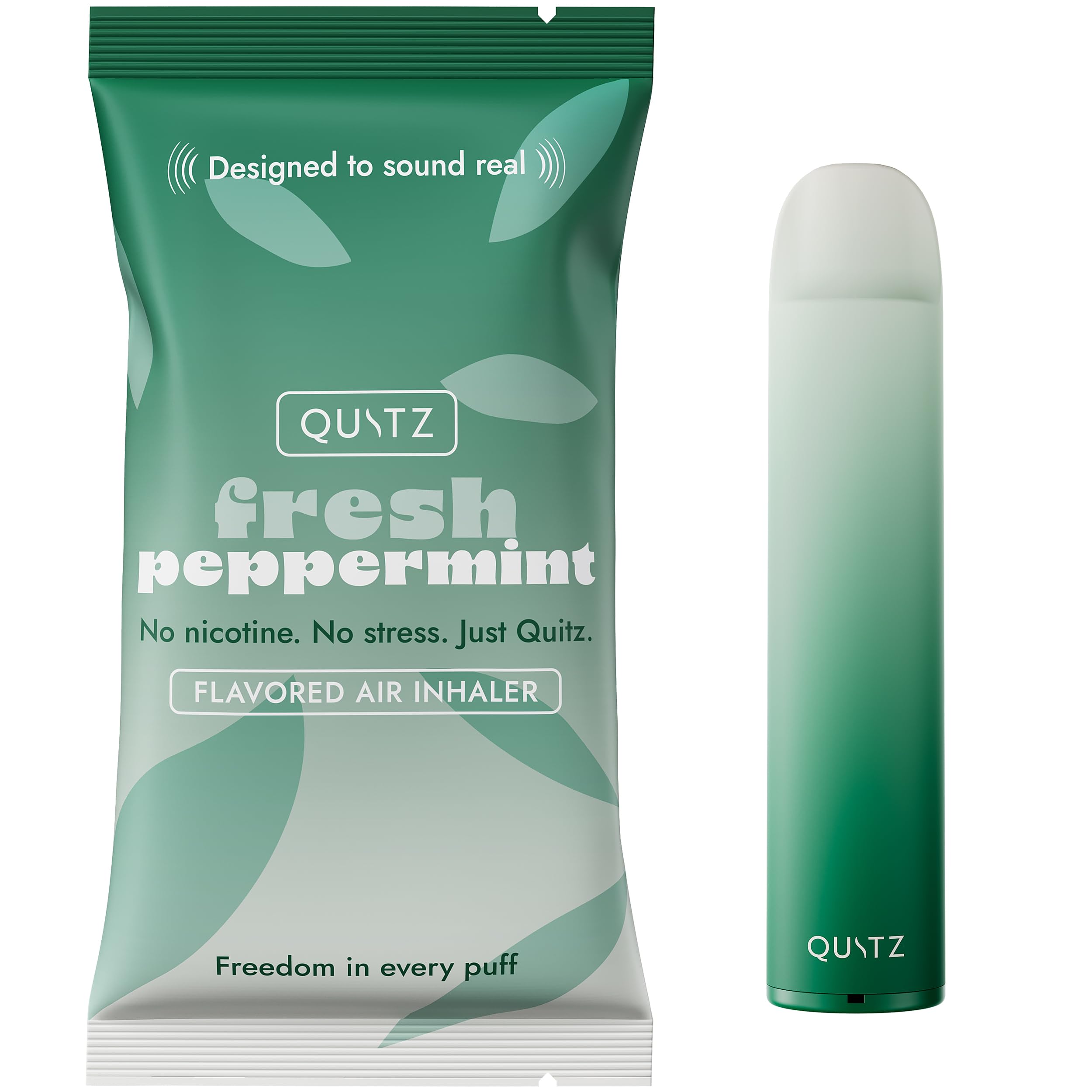 Quitz Peppermint Smokeless Inhaler | Nicotine-Free Flavored Air Inhaler | Non-Electric Oral Fixation Habit Aid | Break the Smoking & Vaping Habit | Fresh Peppermint