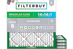 Filterbuy 14x14x1 Air Filters (4-Pack)