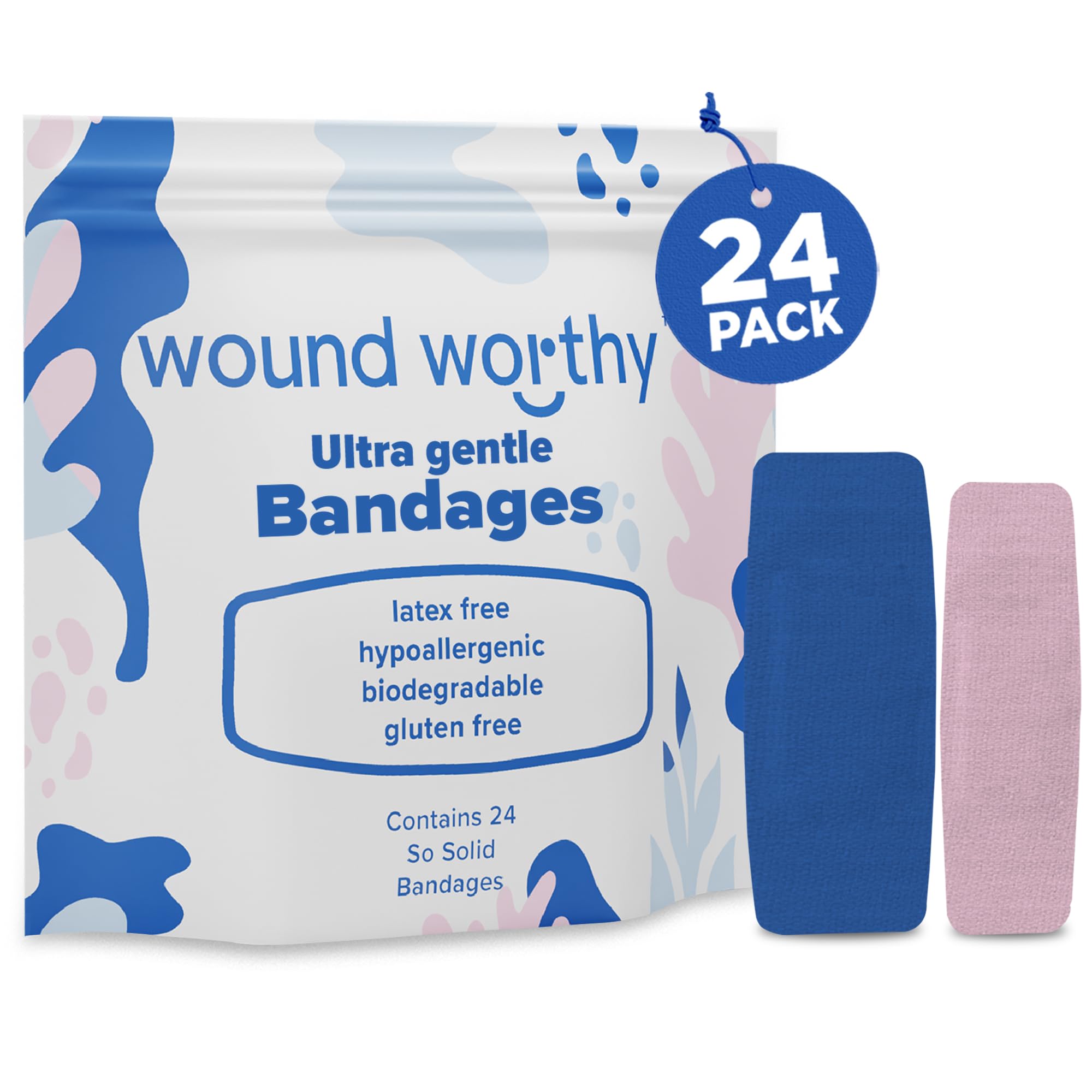 Wound Worthy So Solid Ultra Gentle Bandages - Superior Healing with Bordered Foam Dressing, Ultra-Gentle Adhesive, Varopis Sizes - Ideal for Wounds, Bed Sores, and Sensitive Skin (24 per Box)