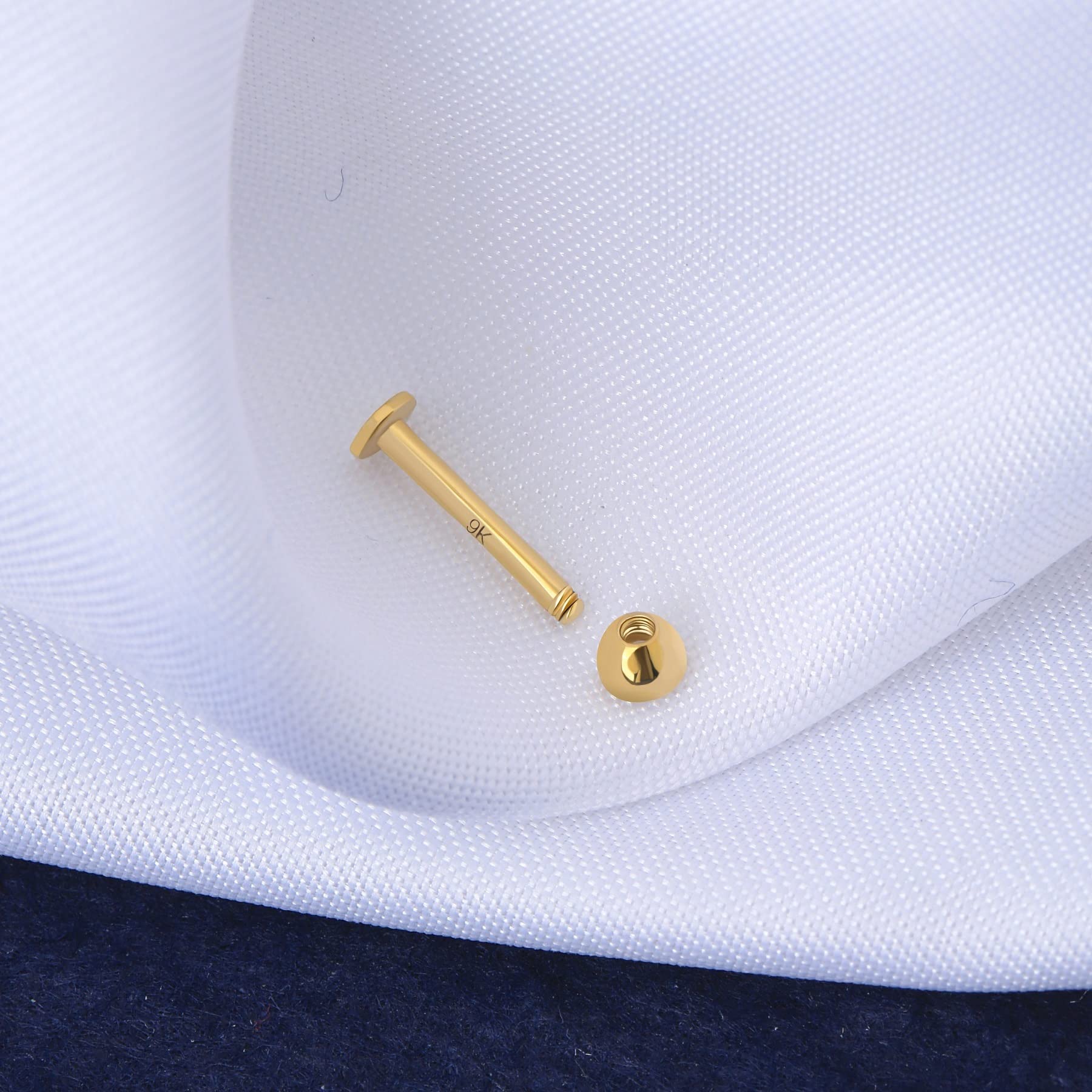 OUFER 16G 9K Gold Lippenpiercing 8 mm Lip Piercing Helix Stud Ear Conch Ring Labret Bar Medusa Monroe Ohrpiercing Knorpel Tragus Cartilage Earrings Schmuck Women Men