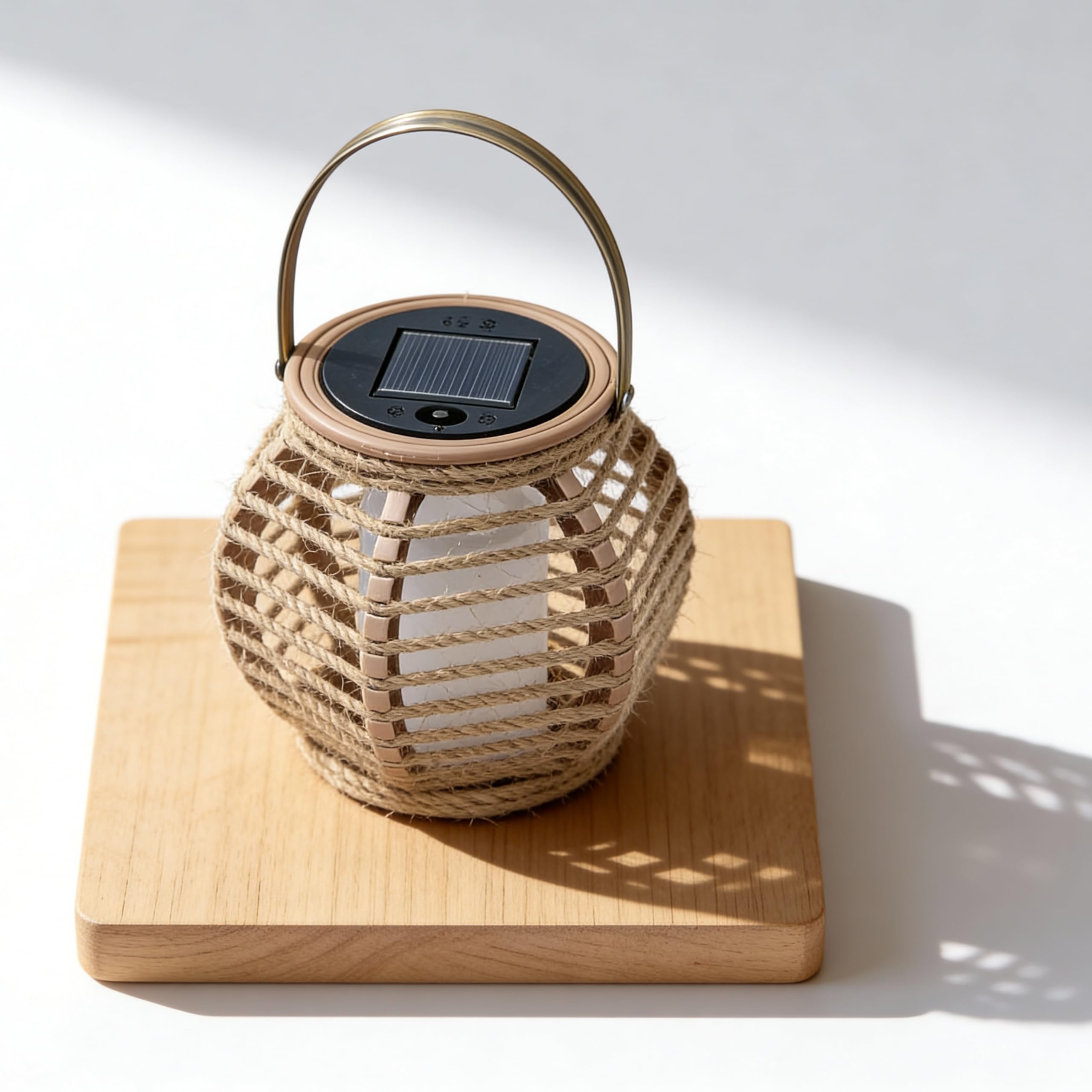 �️Solar Hanging Lantern, Hand-Woven Hemp Rope, IP44 Waterproof LED — deal on Shopping With Noya