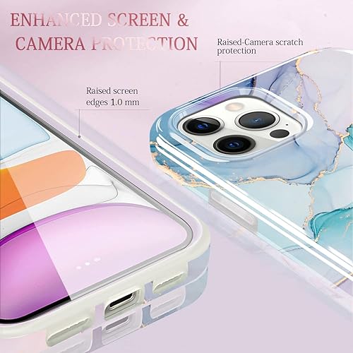 Miniatura 5 de luolnh Funda dorada brillante compatible con iPhone 12 y iPhone 12 Pro de 6.1 pulgadas, diseño de mármol, a prueba de golpes, de silicona suave,