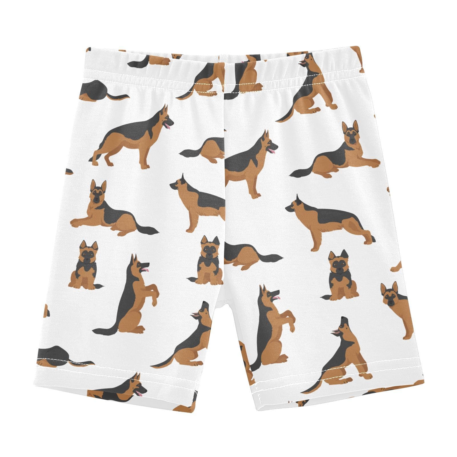 JHKKU Girls German Shepherd Dogs Shorts Cotton Cartwheel Bike Kids Biker Under Dress Dance Short Girl Clothes 10Y