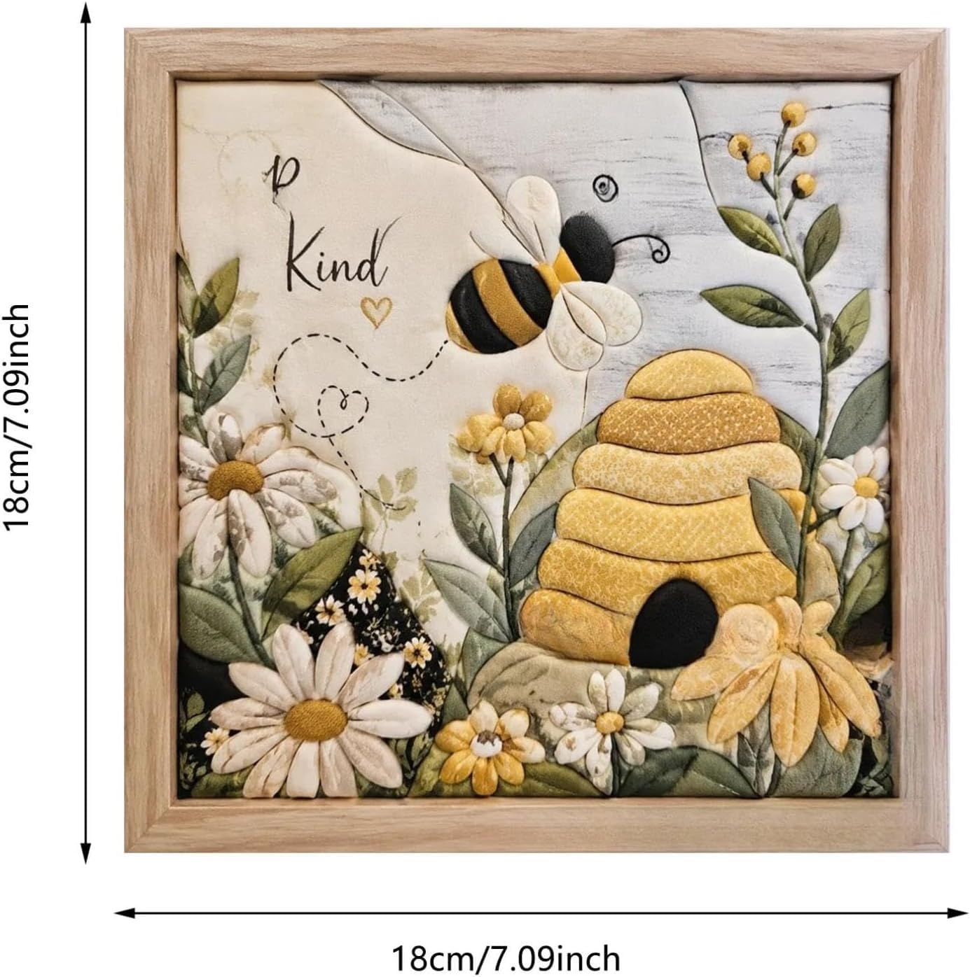 Kinusaiga Fabric Art Kit | Kit Poke 3D per Ape in Tessuto DIY | Arte Murale a Mosaico Premium Senza Cucire con Cornice e Attrezzi | Progetto Creativo a Mano