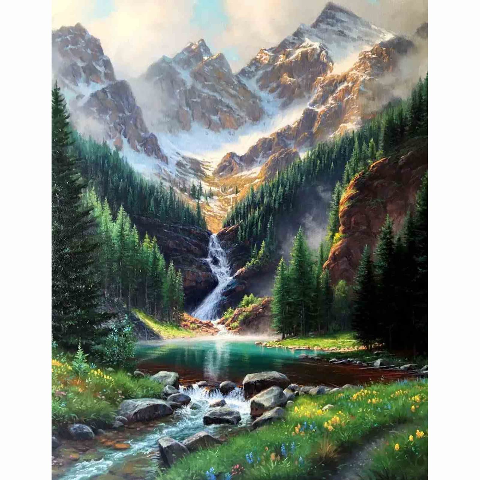 51buyoutgo Forest Landscape Cross Stitch Kits, 11 ct Easy Funny Preprinted Pre