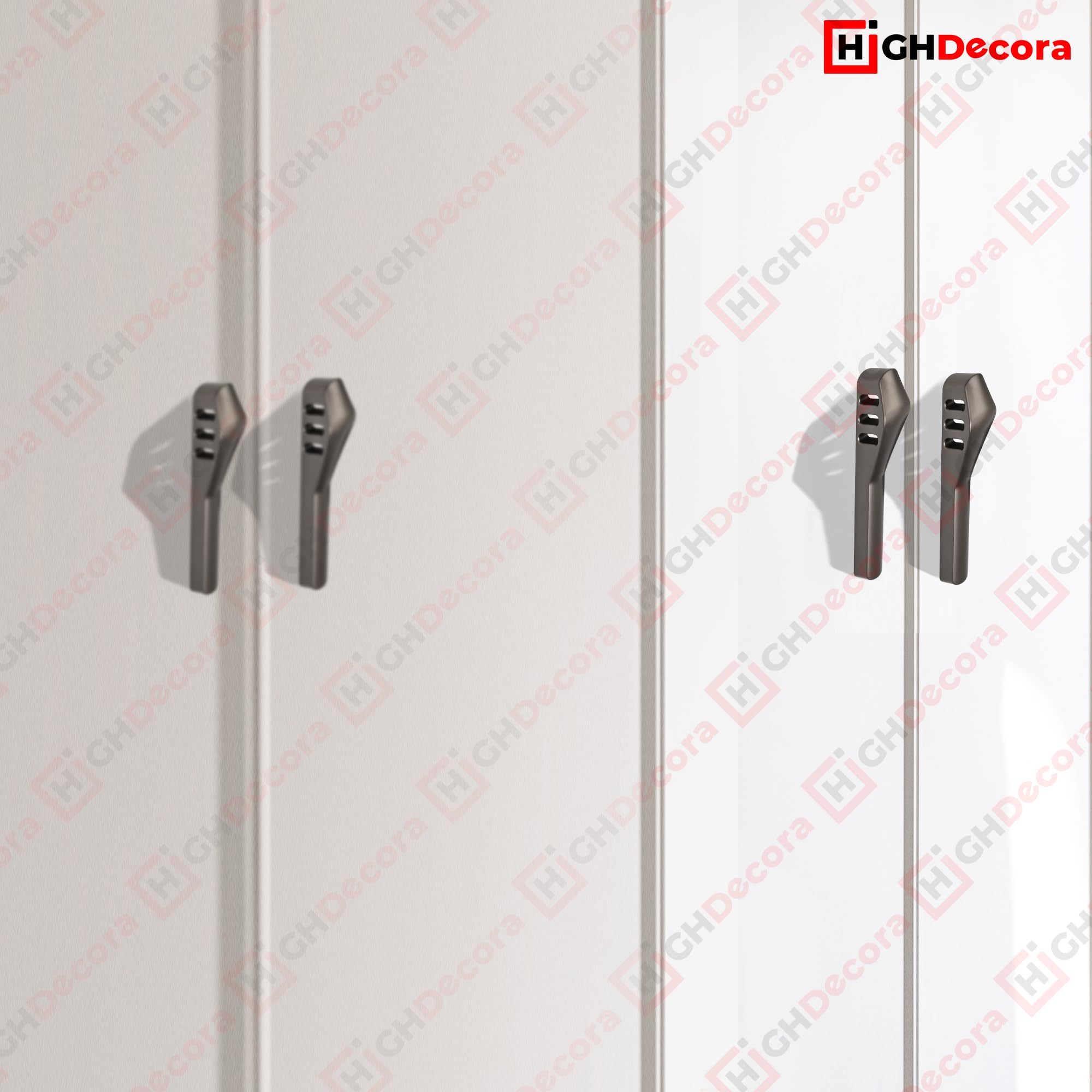 Highdecora Door Handles, Cupboard Drawer Pulls, Wardrobe, Kitchen, 6 Pack (Titanium-112mm), Silver - Image 3