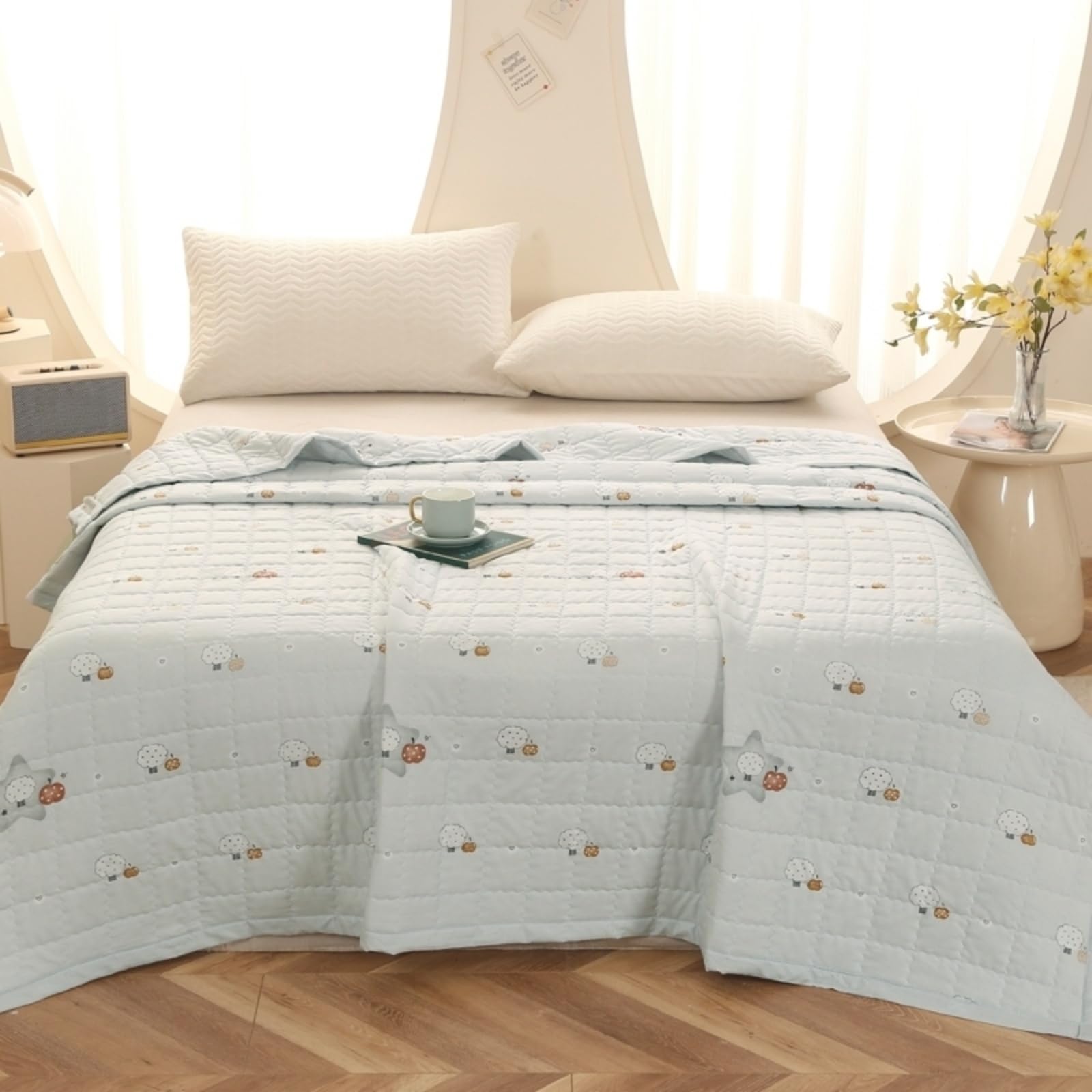 Edredón verano Highdi colcha ligera anti-calor reversible 180x200cm microfibra suave