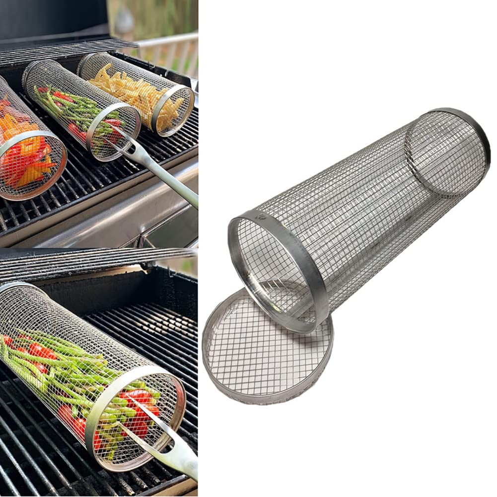Panier à griller en acier inoxydable portable avec accessoires de cuisson amovibles