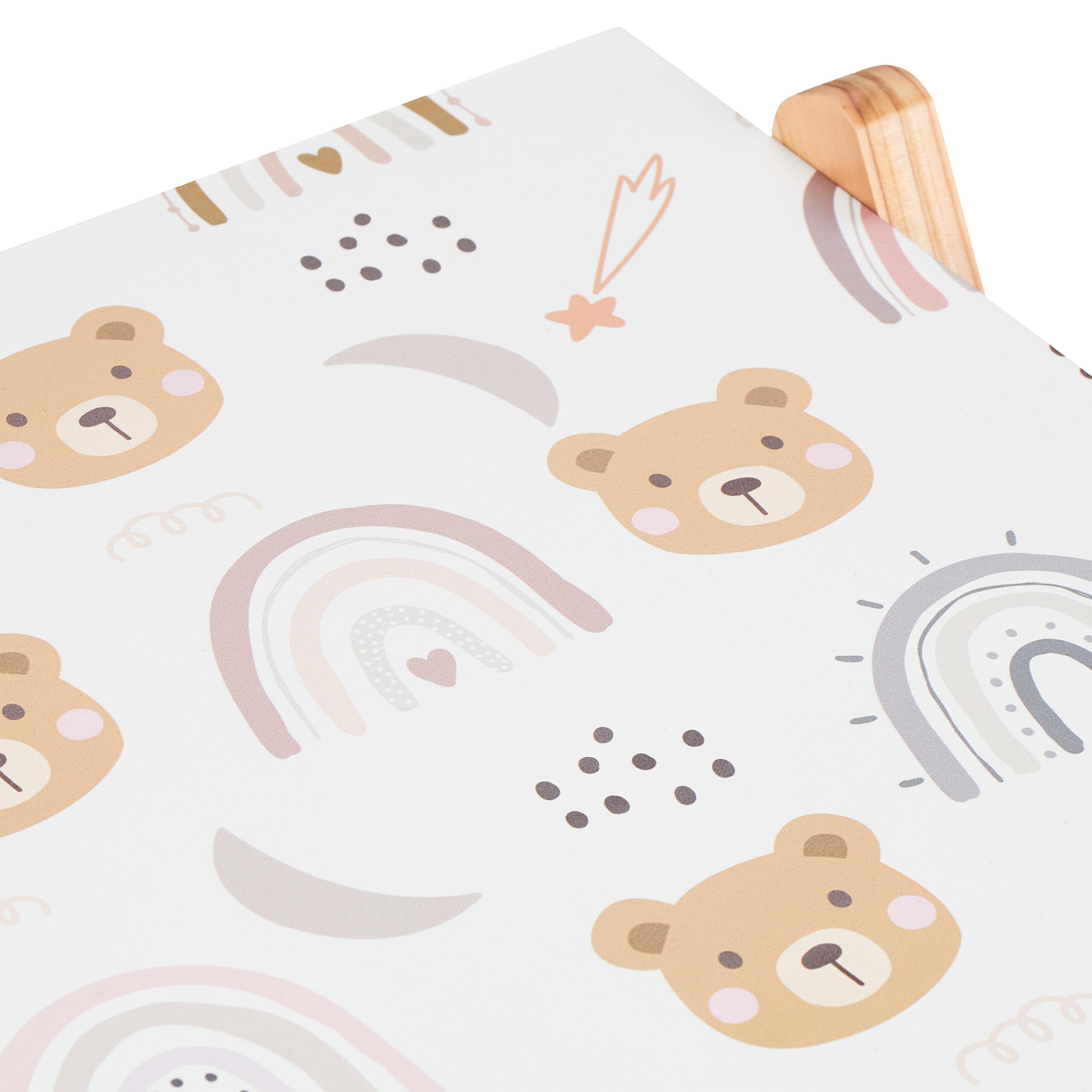 Relaxdays Table de Chevet, pour Votre Bout de Chou, Bois de pin et MDF, H x L x P : 42 x 34 x 30 cm, Multicolore