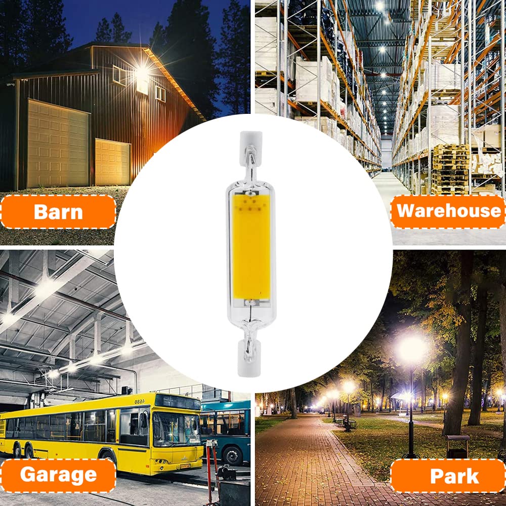 Żarówka Led R7S 78 Mm 100 W Odpowiednik, 10 W Dwustronna Podstawa J78 Reflektory R7S, 1000 Lm Ściemnialna 360 ° Kąt Wiązki Ressed Cob Żarówki，Natural White 4000k